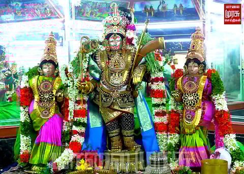 தம்பதி சமேதராக கண்ணாடி பள்ளியறையில் காட்சியளித்த ராஜகோபாலசுவாமி...