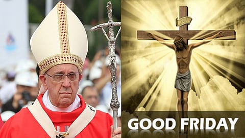 புனித வெள்ளி திருவிழா...! போப் ஆண்டவர் பங்கேற்கவில்லை...!