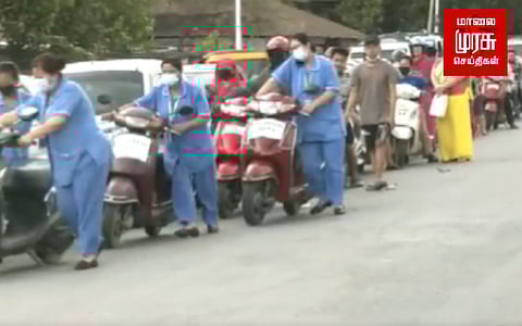 தொடரும் கலவரம்...பெட்ரோலுக்கு வந்த நெருக்கடி...காத்திருக்கும் மக்கள்!