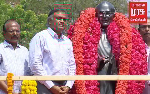 சி.பா.ஆதித்தனாரின் சிலைக்கு மாலைமுரசு நிர்வாக இயக்குநர் இரா.கண்ணன் ஆதித்தன் அஞ்சலி!