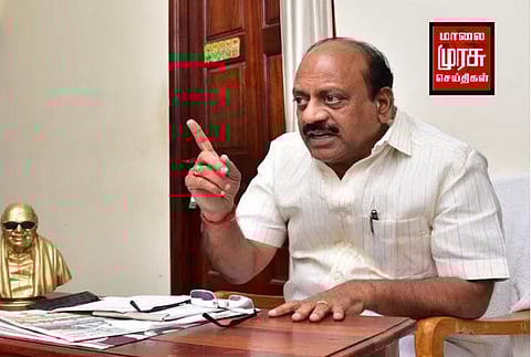 " திமுகவில் திறமையாக செயல்படும் இளைஞர்களை மூத்த நிர்வாகிகள் ஒழிக்க நினைக்கிறார்கள்" - தா.மோ. அன்பரசன்.