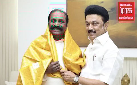 கவிஞர் வைரமுத்துக்கு நேரில் வாழ்த்து சொன்ன முதலமைச்சர் மு.க.ஸ்டாலின்...!