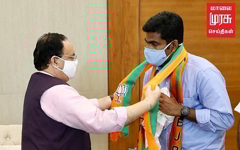 பா.ஜ.க. தேசிய தலைவர் ஜே.பி.நட்டா -அண்ணாமலை திடீர் சந்திப்பு!