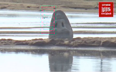 கொள்ளிடம் ஆற்றில் பழங்கால புத்தர் சிலை கண்டெடுப்பு!!