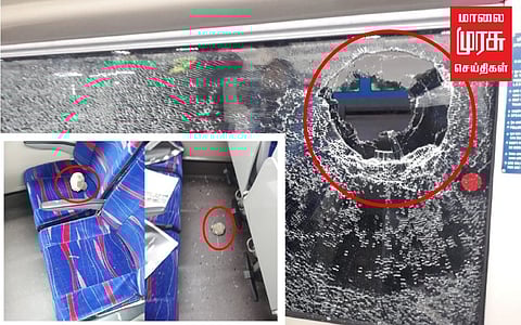 சென்னை சென்ட்ரல் ரயில் நிலையம் அருகே, கல்லடி வாங்கிய வந்தே பாரத் ரயில்!