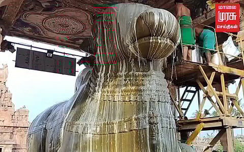 தஞ்சை பொிய கோயிலில் விமா்சையாக நடைபெற்ற சனிப்பிரதோஷம்...!