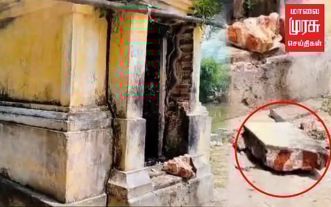 கோயில் சுவர் விழுந்து பெண்ணின் கை முறிவு!