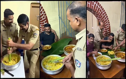 ”இன்னைக்கு ஒரு புடி”: காவல்நிலையத்தில் கூட்டாஞ்சோறு..! கூட்டாக மாட்டிய காவல்துறையினர்...!