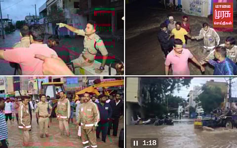 தெலுங்கானாவில் பெருக்கெடுத்த வெள்ளம்...டிராக்டர் மூலம் மக்களை மீட்ட போலீசார்!