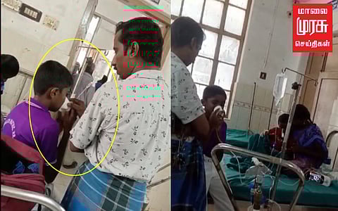 ’ டீ கப்’  வழியாக மருந்து செலுத்திய மருத்துவர்கள் ....! கேட்டால் கொரோனா கால டெக்னிக் என விளக்கம்.