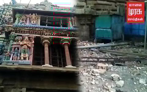 திருச்சியில் பரபரப்பு: ஸ்ரீரங்கம் கோவிலில் கோபுர சுவர் இடிந்து விழுந்து விபத்து...!