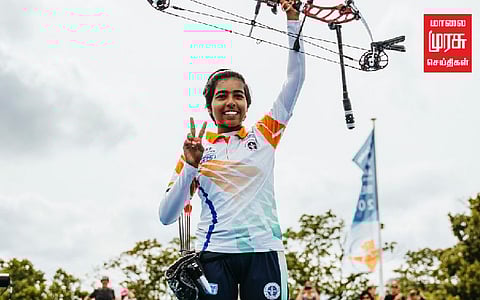 உலக வில்வித்தை போட்டியில் தங்கப் பதக்கம் வென்று சாதனை படைத்தார் இந்திய வீராங்கணை...!