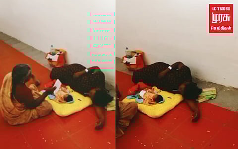 விழுப்புரம்: பிரசவம் ஆன பெண், குழந்தையுடன் வராண்டாவில்  படுத்துக்கிடந்த அவலம்...!