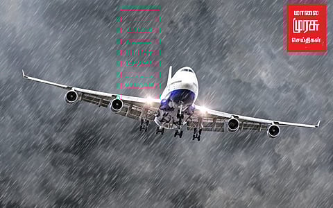 கனமழை எதிரொலி: வானில் வட்டமடித்த விமானங்கள்!!