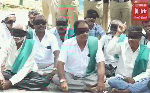 ” தமிழகத்திற்கு தண்ணீர் தரக்கூடாது ” - கர்நாடக விவசாயிகள் நூதனப் போராட்டம்