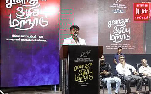 ”சனாதன தா்மத்தை ஒழிக்கும் தீா்மானம் கொஞ்சமும் குறையாது” - உதயநிதி ஸ்டாலின்