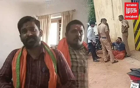 "ஐயோ அம்மா, விட்டுடுங்க" சிறைக்குச் செல்ல மறுத்து, வாசலில் கதறிய இந்து சேனா பிரமுகர்!