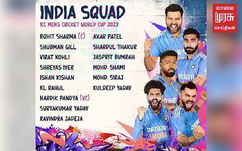 உலககோப்பை கிரிக்கெட்; வீரர் பட்டியலை அறிவித்தது பிசிசிஐ!