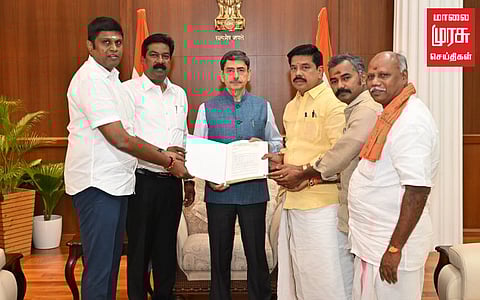 அமைச்சர் பதவியிலிருந்து உதயநிதி ஸ்டாலின், சேகர் பாபுவை நீக்க வேண்டி ஆளுநருக்கு மனு!!