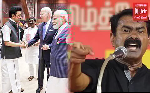 "மகன் சனாதனத்தை எதிர்ப்பார்... தந்தை மோடியிடம் சமாதானம் பேசுவார்" சீமான் காட்டம்!!