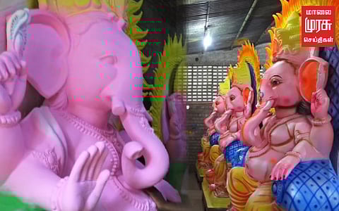 வித விதமாக தயாராகி வரும் விநாயகர் சிலைகள்!!