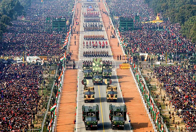नई दिल्ली में राजपथ पर गणतंत्र दिवस के जश्न का एक birds eye व्यू.