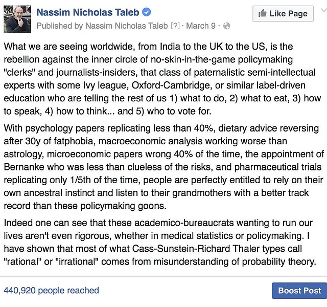 From
Nassim Nicholas Taleb‘s Facebook page.