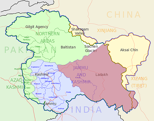 Map of Ladakh, Jammu and Kashmir (Saravask/Wikimedia Commons)
