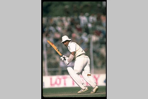 Sunil Gavaskar flicks to leg during a test match against England. (Adrian Murrell/Allsport UK)