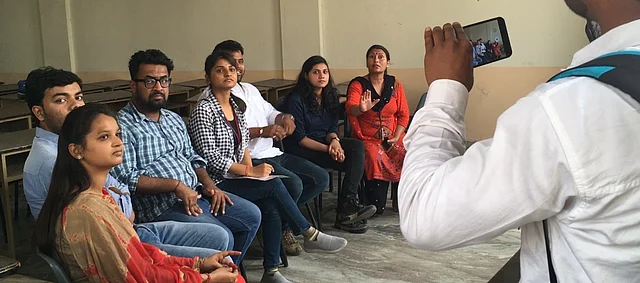 Some of the students from the 35-member group. (Left to right) Shivani, Sandip, Yashveer, Jyoti and Shiva