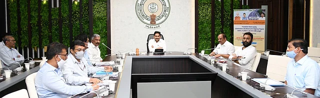 Andhra Pradesh CM Y S Jaganmohan Reddy with his team.