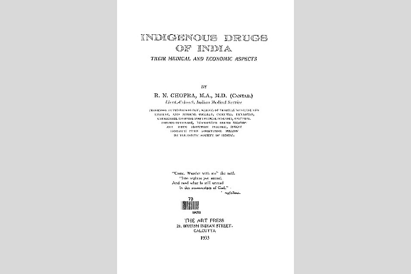 Figure 19. Indigenous Drugs of India by R N Chopra, Published 1933