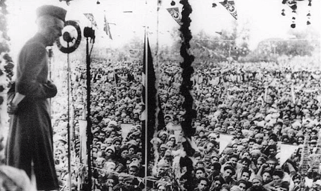 Mohammad Ali Jinnah addressing a public gathering. (Photo Courtesy: Youtube screengrab)