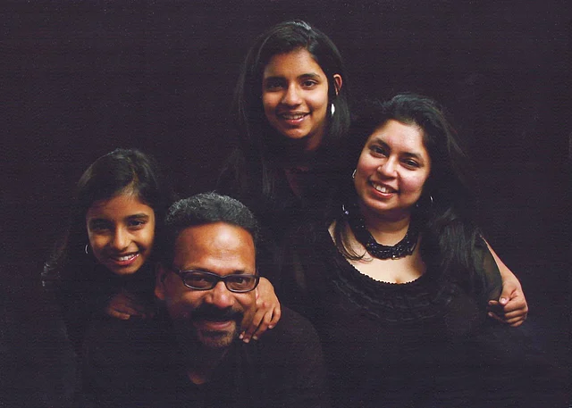 Ananya Cleetus with her father Francis, mother Maneesha and sister Antara. 