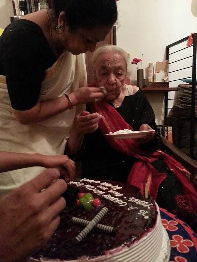 Zohra Sehgal photographed on the morning of her 102nd birthday. 
