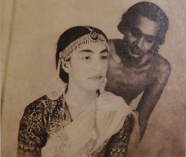 Zohra Sehgal with Uday Shankar, her mentor during her dancing days. 