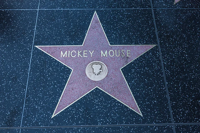 Mickey Mouse’s star on Hollywood Walk of Fame.