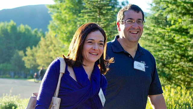 File photo of Facebook COO Sheryl Sandberg, left, and her late husband, David Goldberg. 