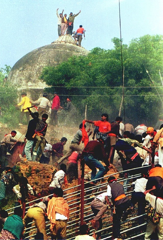 File image of Babri masjid demolition in December 1992.