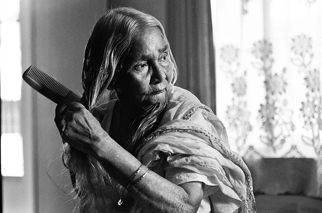 Cherry Das at her house in South Kolkata. She, along with her husband left behind all their property in Sylhet and crossed to India after the partition. (Photo: Smita Sharma)