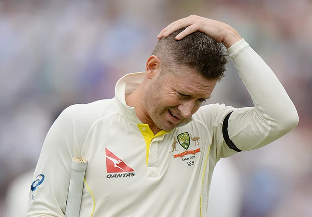 Michael Clarke walks off after another dismal innings during the Ashes. (Photo: Reuters)
