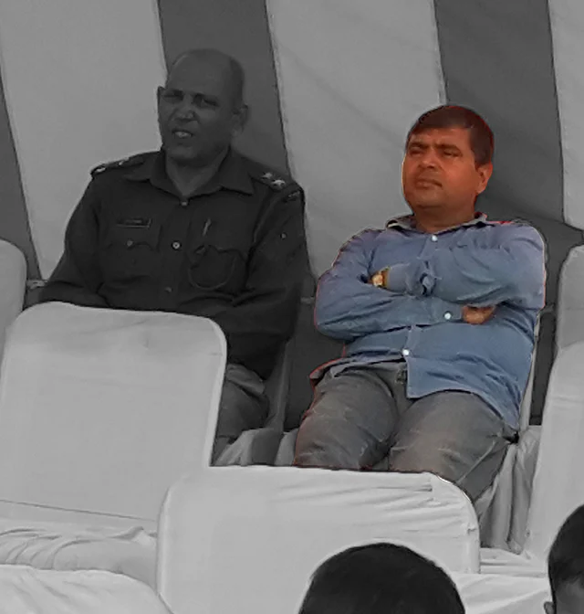 Sanjay Singh at the Sadhbhavana Divas programme in Bisada village. According to Ramesh, he is the mastermind of the Dadri killing. (Photo: Poonam Agarwal/The Quint)