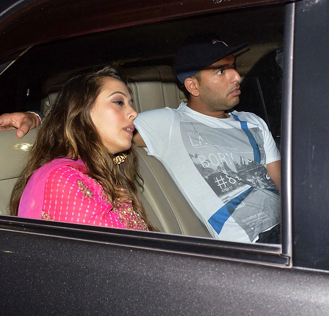 Yuvraj Singh with fiancée Hazel Keech. (Photo: Yogen Shah)