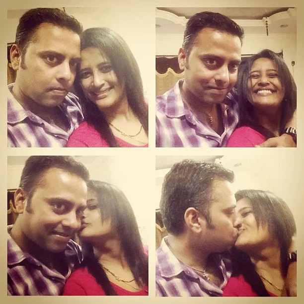 Jyoti with her very supportive husband. She posted this picture on her FB page with the title, “NO. Kissing DOES NOT transmit the virus.” (Photo courtesy: Facebook/<a href="https://www.facebook.com/mumbaiyya.gal">Jyoti Janak Dhawale</a>)