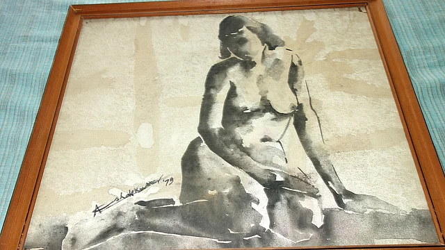 The nude painting of Ashok Kumar’s wife done by him. 