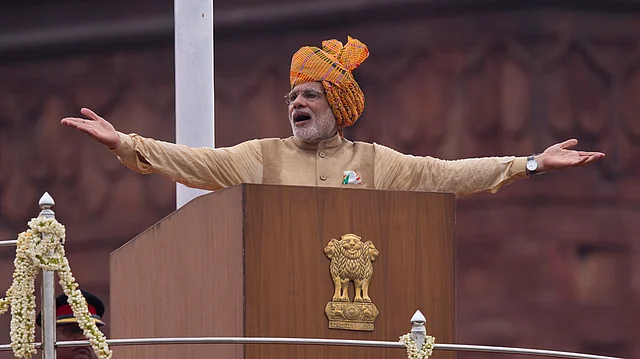 Prime Minister Narendra Modi addresses the nation from Red Fort on the 69th Independence Day. (Photo: AP)