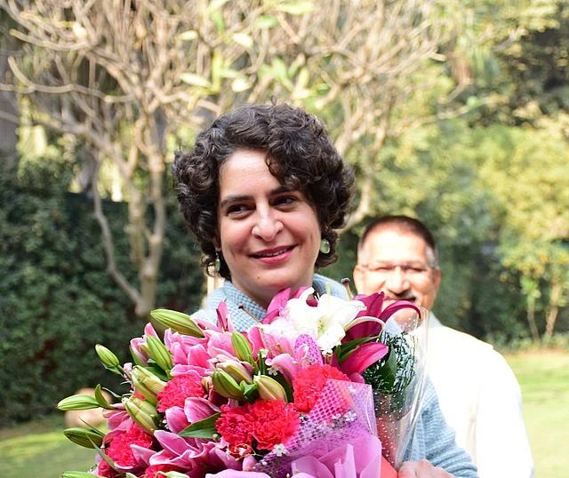 Priyanka Gandhi greeted by party workers on her birthday.