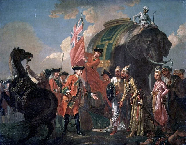 Lord Clive meeting with Mir Jafar after the Battle of Plassey. (Photo Courtesy: <a href="http://www.npg.org.uk/collections/search/portrait/mw01347/Robert-Clive-and-Mir-Jafar-after-the-Battle-of-Plassey-1757">National Portrait Gallery</a>)