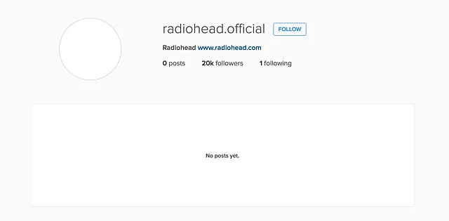 Radiohead’s <a href="https://www.instagram.com/radiohead.official/">Instagram</a> account. (Photo: Instagram Screengrab)