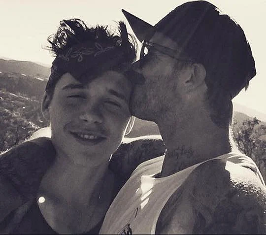 “Something tells me I love this not so little man so much. Growing up fast into a perfect gentleman and hiking buddy. I love you big boy.” (Photo: <a href="https://www.facebook.com/Beckham/photos/pb.84218631570.-2207520000.1462090294./10152886802816571/?type=3&theater">Beckham’s Facebook Page</a>)
